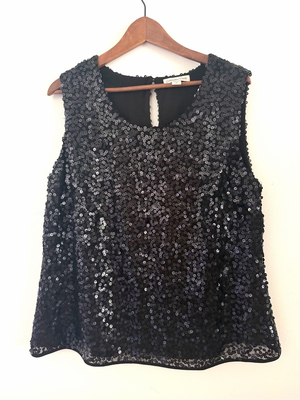 Coldwater Creek Sequin Tank Top w/ Keyhole Back Women's Size XL (16) Super FUN!!